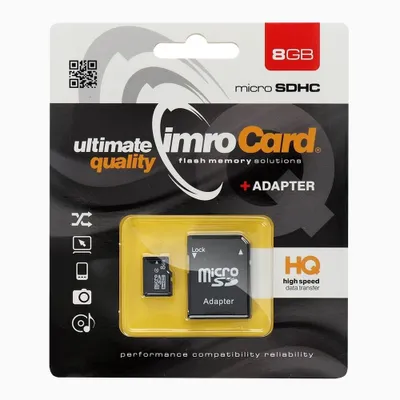 Obrázek produktu pro IMRO 4/8G ADP, 8 GB, MicroSDHC, Třída 4, Černá