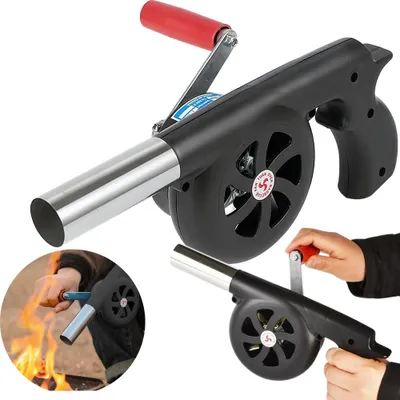 Produktbild von BBQ Handkurbel Gebläse Grillgebläse Feueranzünder für Grill, Kamin, Lagerfeuer