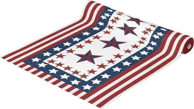 Produktbild von Tischläufer zum 4. Juli, USA-Sterne/Streifen-Muster, Tischläufer, Unabhängigkeitstag, patriotische Dekoration für den Gedenktag, Heimküche, Esstischdekoration