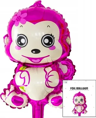 Produktbild von Folienballon Rosa Affe Geburtstag Party Dekoration 3D