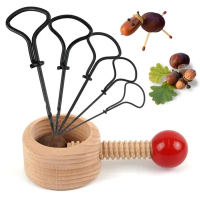 Produktbild von 6-teiliges Handbohrer-Set für Kinder mit Kastanienhalter, Bohrer 1,5-5 mm