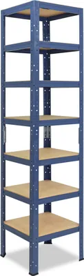 Image de shelfplaza HOME 200x50x50 cm Étagère charges lourde en bleu avec 7 étagères et une capacité de charge de 125 kg par étagère