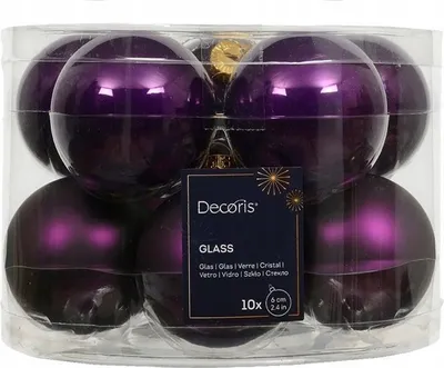 Produktbild von Christbaumkugeln 10er Set aus Feigenglas mattiert und glänzend