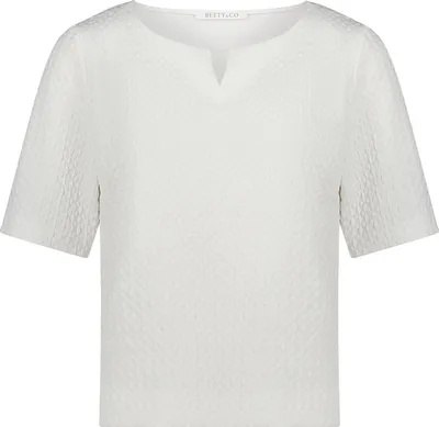 Produktbild von Gerades Blusenshirt mit grafischem Muster, Rundhals und Halbarm, 58 cm Gesamtlänge
