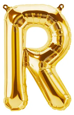 Zdjęcie produktu dla Balon foliowy litera R, złoty, ok. 40 cm, do napełniania powietrzem
