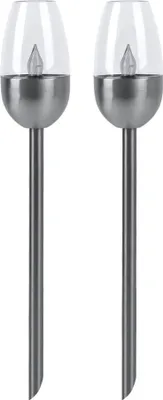 Produktbild von 2x LED Außenleuchte, Solarlampe, Metall, schwarz, H 38 cm