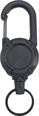 Produktbild von Packung robuster einziehbarer Schlüsselanhänger, einziehbare Lanyard-Ausweisrollenclips, Schlüsselring-Ausweisrolle, für Schlüsselring-Ausweiskartenhalter (schwarz)