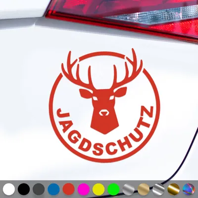 Produktbild von PantherPixel Jagdschutz Aufkleber Förster Jäger Jagdaufsicht Sticker Auto Geschenkidee Farbe Rot