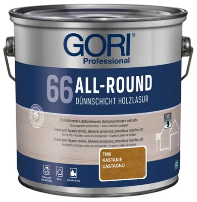 Produktbild von GORI Professional 66 ALL-ROUND, Dünnschicht-Holzlasur, kastanie, 2,5 l