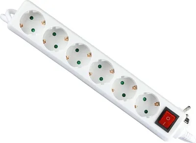 Obrázok produktu pre Adaptér a zásuvky V-TAC - 6-cestný - Predlžovacia zásuvka - IP20 - biela - 1,5 m kábel