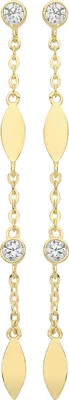 Image de Boucles d'Oreilles Femme Or 375/1000 avec Oxyde de Zirconium - 38mm*2mm; TRS26478