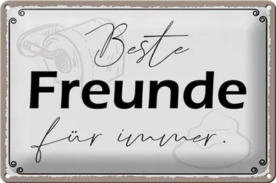 Produktbild von Blechschild Beste Freunde für immer, 30x20 cm, Blechschilder Spruch Glück Weisheit