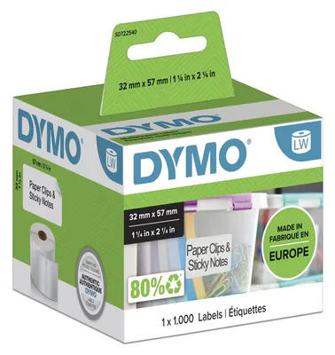 Image de Dymo LabelWriter - Blanc - 57 x 32 mm 1000 étiquette(s) (1 rouleau(x))