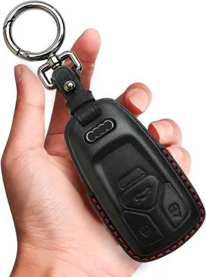 Produktbild von Famanu Schlüsselanhänger Cover aus Leder mit Karabinerhaken - Universeller Autoschlüsselanhänger