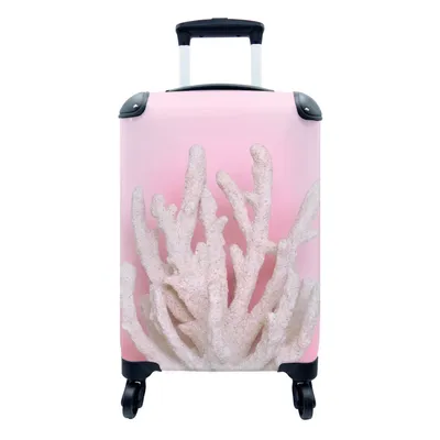 Produktbild von MuchoWow® Koffer Handgepäck Trolley Rollkoffer Kleine Reisekoffer mit 4 Rollen - Koralle - Rosa - Sommer - Cabin Size < 55x40x23 cm & 55x40x20 cm - Fotokoffer - Kabinenkoffer - Boardgepäck - Reise-Box - Reisekoffer - Reisegepäck - Koffer mit Bild - Trolley für Kinder
