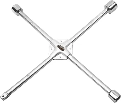 Produktbild von NEO TOOLS Kreuzschlüssel für Reifenwechsel 17/19/22 mm + 1/2 - Vierkant für PKW | Radschlüssel aus Chrom-Vanadium-Stahl