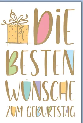 Produktbild von Geburtstag Geschenk die besten Wünsche Glückwunschkarte mit Umschlag