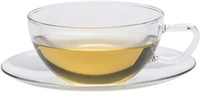 Produktbild von Famanu Tasse mit Glasunterteller hitzebeständig 150 ml - Transparent