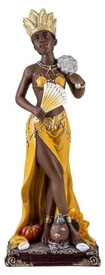 Orisha-Figur Oshun/Oxum, Harz, handbemalt, 30 cm
