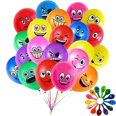 Productafbeelding van Solidchoice - Smileyballonnen 100 stuks - Latexballonnen voor feestdecoratie en verjaardagen