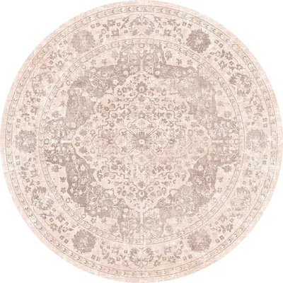 Image de Tapis rond vintage, 200 cm de diamètre, rose/orange, tapis pour enfant
