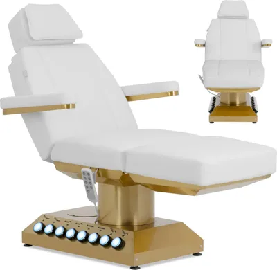 Produktbild von SPA beheizter Kosmetikstuhl 4 Motoren 200 kg MARSALA - Weißgold