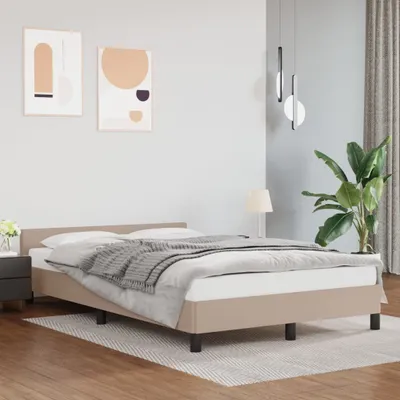 Produktbild von Bettgestell mit Kopfteil Cappuccino-Braun 120x200 cm Kunstleder , Klassische Betten Design 2024