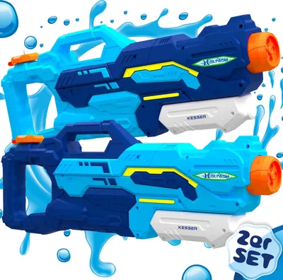 Produktbild von KESSER® Wasserpistole 2er Set Wasserpistolen Spritzpistolen Reichweite 10-11 Meter, Fassungsvermögen 1500ml Wasserspaß Strand Spielzeug im Freien für Kinder und Erwachsene Strandpool
