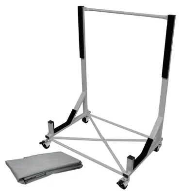 Produktbild von ECD Germany Hardtopständer mit 4 feststellbaren Rädern inkl. XXL Bezug - Silber - aus pulverbeschichtetem Stahl