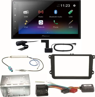 Produktbild von Pioneer DMH-A340DAB DAB+ Bluetooth Einbauset für EOS Polo Caddy Amarok Scirocco