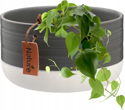 Produktbild von KADAX Blumentopf "Pokka", Keramikpflanztopf, Blumenkübel aus Keramik, 17 cm, Grau