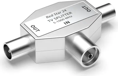 Produktbild von Antennen-Verteiler 2 Fach - Antennenverteiler - TV-Splitter 2-Wege T-Adapter Metallgehäuse