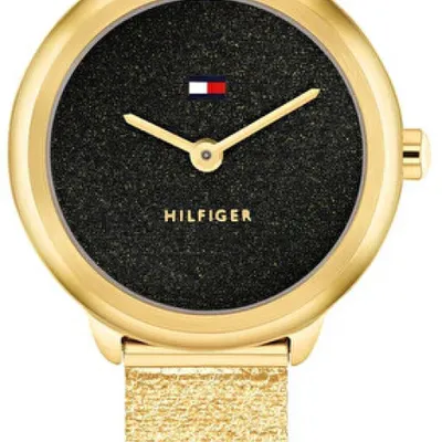 Produktbild von Tommy Hilfiger Zwei-Zeiger-Quarzwerk-Uhrfür Damen mit Goldfarben Edelstahl-Mesh-