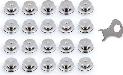 Produktbild von TENAX® Set 20/30/50/100 Stk. Edelstahl Oberteil für Planenstärke bis 2mm mit Schlüssel Größe: 20er Set