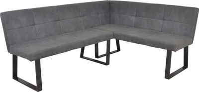 Produktbild von Polstereckbank (Kurzer Schenkel Rechts) 150x190 cm Schwarz/Grau