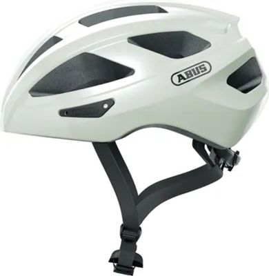 Produktbild von ABUS Rennradhelm Macator - sportiver Fahrradhelm für Einsteiger - auch für Zopfträger/-innen - für Damen und Herren - Weiß Glänzend, Größe S