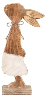 Image de Clayre & Eef Figurine lapin 18x6x40 cm brun blanc bois
