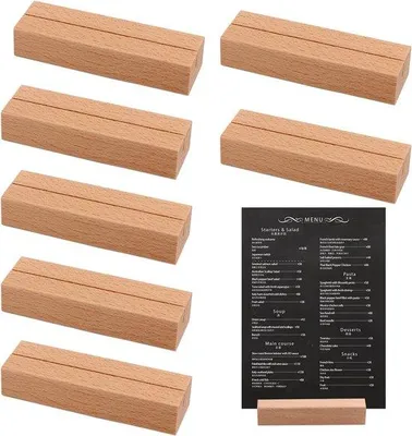 Produktbild von Famanu Kaarthalter 8 Stück - Holz, für Fotos und Namensschilder