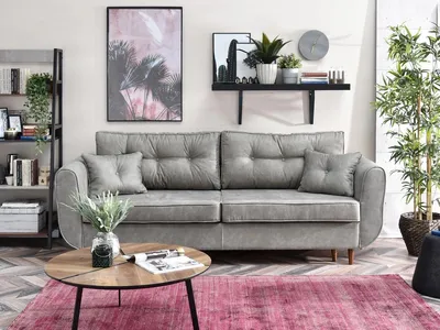 Produktbild von Schlafsofa LALESKA – Grau/Walnuss