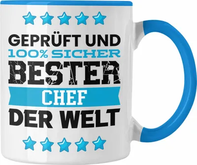 Produktbild von Trendation - Bester Chef Der Welt Geschenk Tasse für Chef Geburtstag  (Blau)