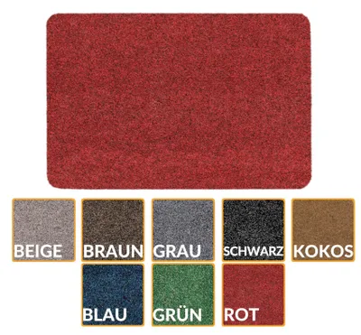 Fußmatte Türvorleger Schmutzfangmatte POET 40x60cm Kräusel Rot Robust Wasserabweisend, Hauptbild in hoher Auflösung