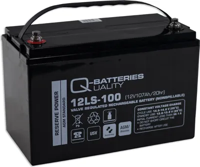 Produktbild von Q-Batteries 12LS-100 / 12V - 107Ah Blei Akku Standard-Typ AGM 10 Jahres Typ
