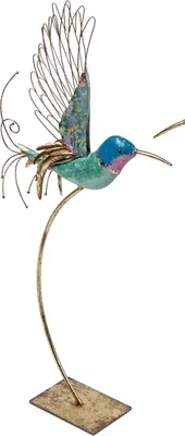 Produktbild von Dekofigur Kolibri, Vogel blau auf Fuß H. 80cm aus Metall Formano S26