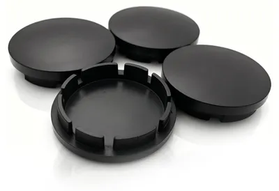 Produktbild von 4 Stück Radnabenkappen, 56 mm Außendurchmesser und 51 mm Innendurchmesser, schwarz