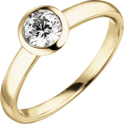 Produktbild von Gr. 58 Damen Ring 585 Gold Gelbgold 1 Diamant Brillant 0,50 ct. Diamantring Solitär