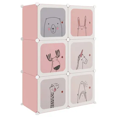 Produktbild von vidaXL Kinderschrank Modular mit 6 Würfeln Rosa PP