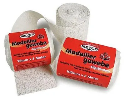 Zdjęcie produktu dla Bandaże gipsowe Meyco do modelowania rękodzieła biały 100mmx50mm