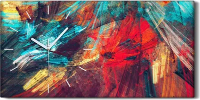 Produktbild von Wandbild Leinwand Bilder Wanduhr Geräuschlos 60x30 Malerei Abstrakte Kunst - weiße Hände