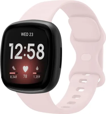 Produktbild von Strap-it Fitbit Versa 4 Silikon Armband Classic (Hellrosa) - Große: S