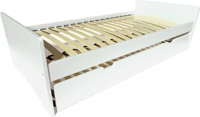 Immagine prodotto di Letto allungabile 80x190 ABC in legno massiccio - Bianco